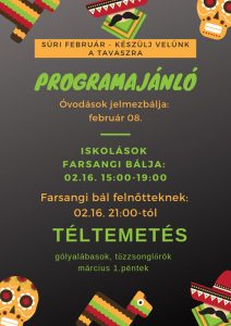 Farsang, téltemetés... - Februári programajánlatok Súron