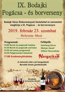 IX. Pogácsa és Borverseny Bodajkon - kísérõ programokkal