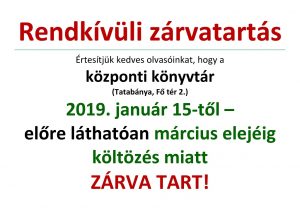 Költözik a központi könyvtár Tatabányán