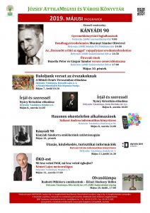 A József Attila Megyei és Városi Könyvtár 2019. májusi programjai Tatabányán