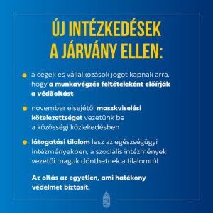 November 1-től ismét védelmi intézkedések lépnek életbe
