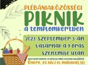 Meghívó plébániai piknikre a templomkertbe