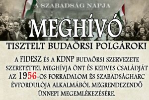 1956-ra emlékező ünnepség a Mindszenty -szobornál