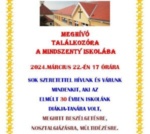 Mindszentys öregdiák-régitanár találkozó