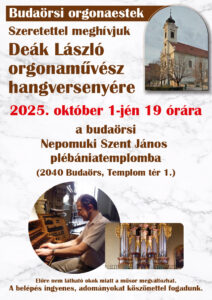 Folytatódik a „Budaörsi orgonaestek” programsorozat a katolikus templomban