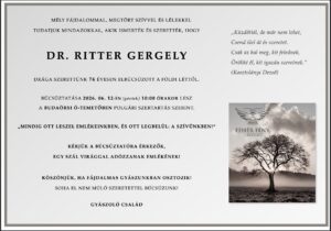 Dr. Ritter Gergely búcsúztatása