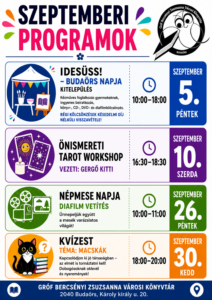 A könyvtár rendezvényei - szeptember, október